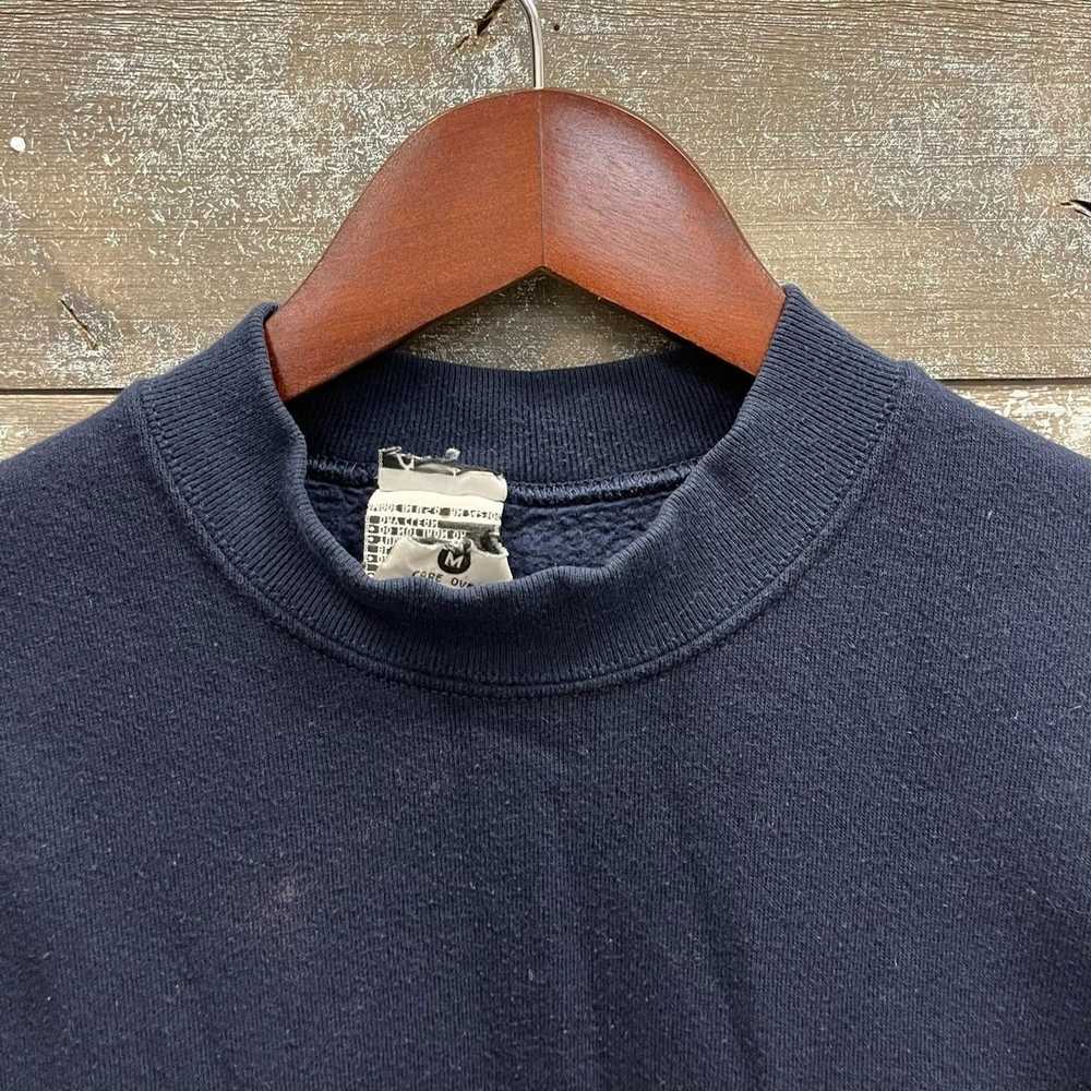 Vintage Vintage 1889s Navy Blue Blank Crewneck Sw… - image 3