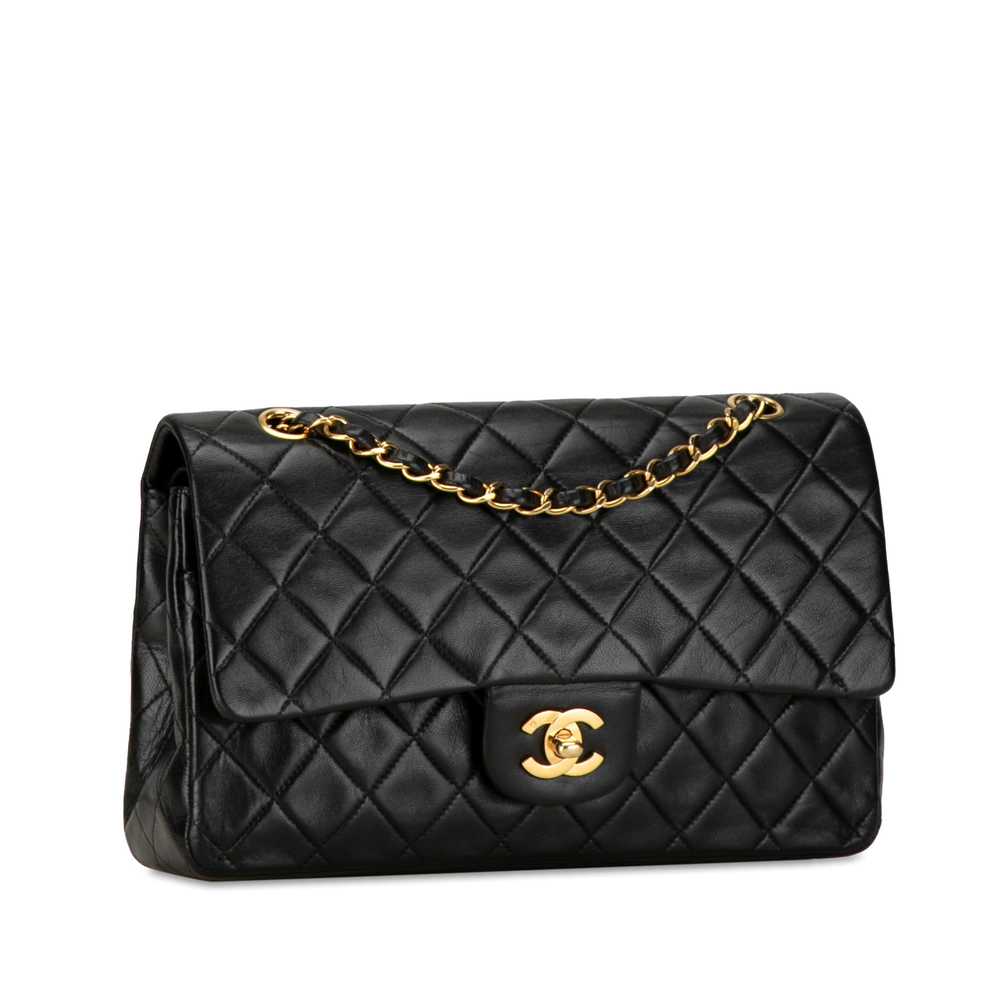 Black Chanel Medium Classic Lambskin Double Flap … - image 2