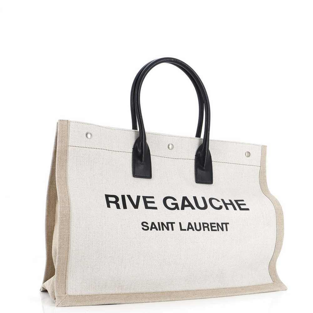 Saint Laurent Rive Gauche Shopper Tote Canvas Lar… - image 2