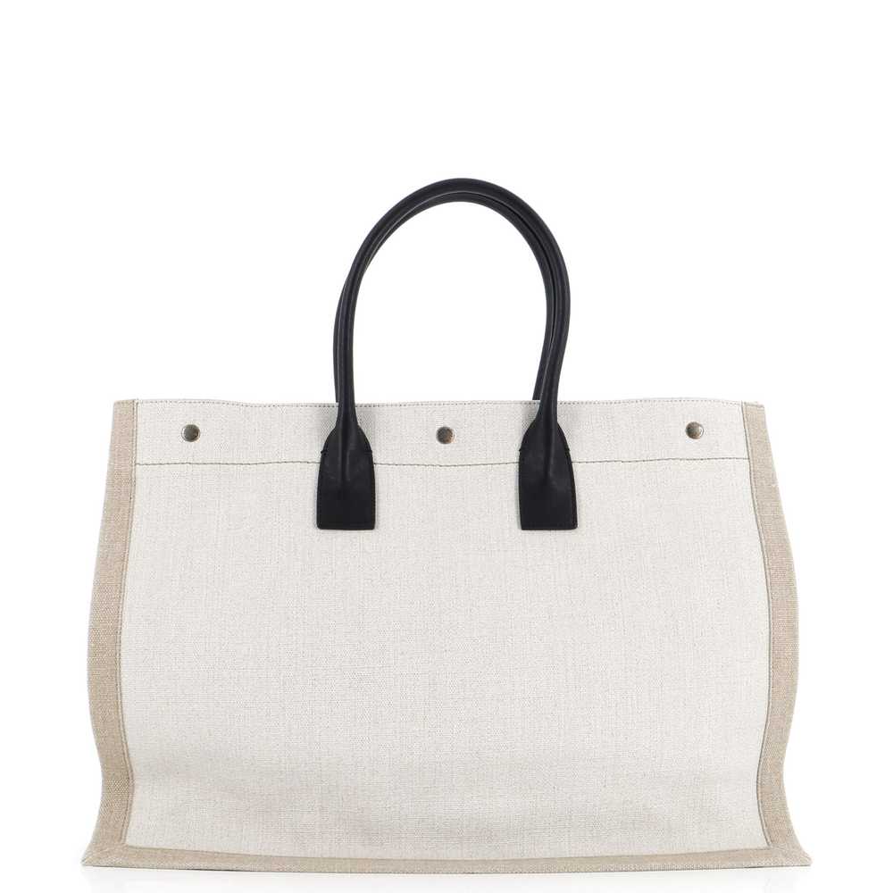 Saint Laurent Rive Gauche Shopper Tote Canvas Lar… - image 3