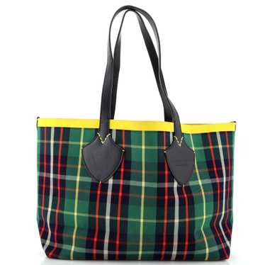 Burberry Reversible Giant Tote Tartan Cotton Mediu