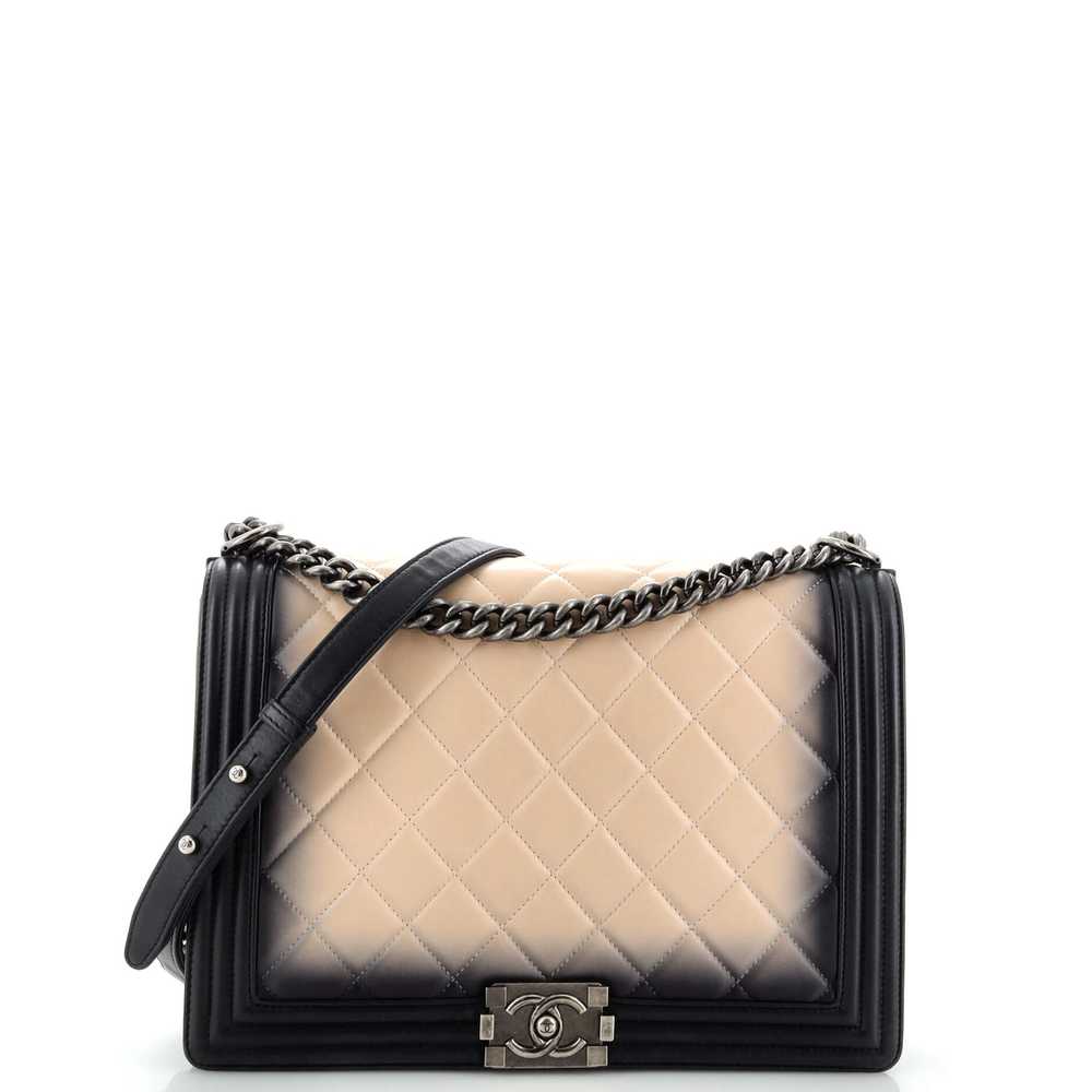 CHANEL Boy Flap Bag Quilted Ombre Leather New Med… - image 1