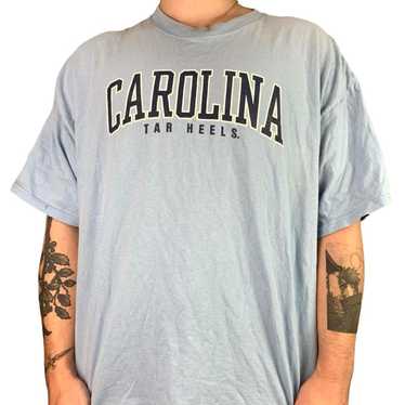 Vintage 90s Vintage Blue Carolina Tar Heels T-shi… - image 1