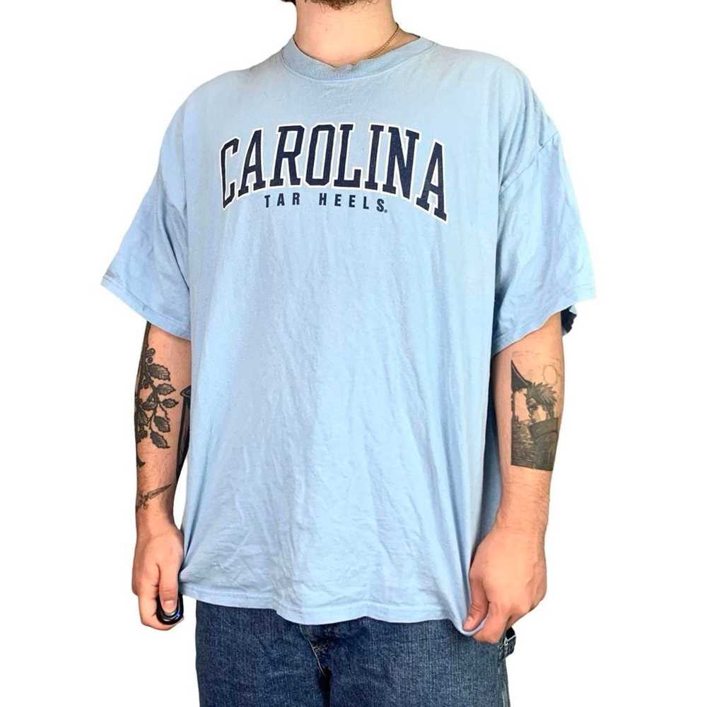 Vintage 90s Vintage Blue Carolina Tar Heels T-shi… - image 2