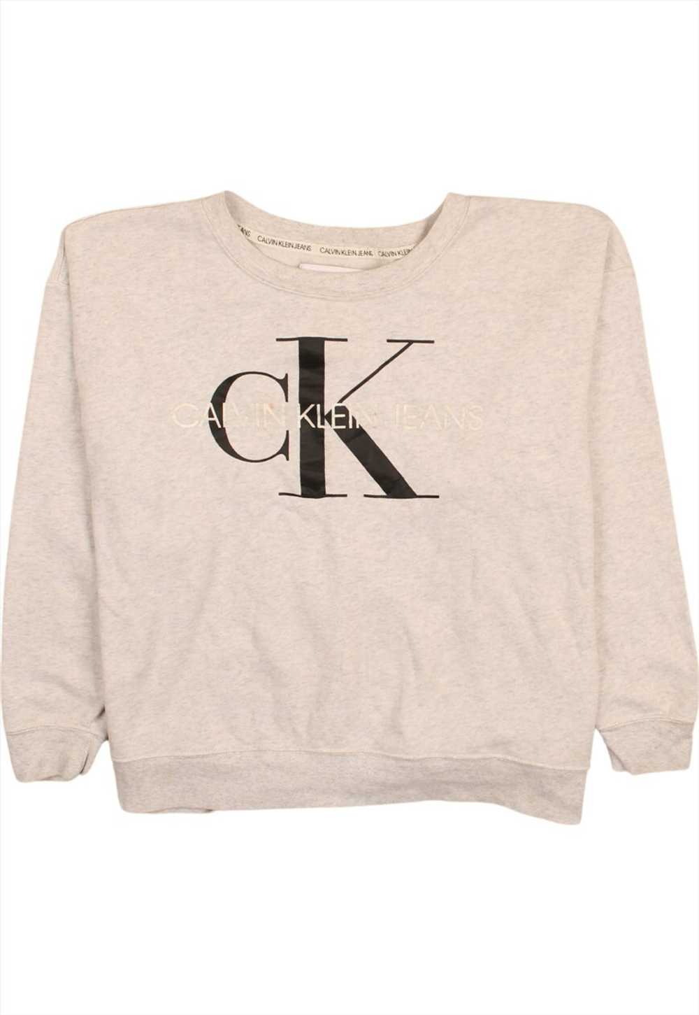 Vintage 90's Calvin Klein Sweatshirt Spellout Cre… - image 1