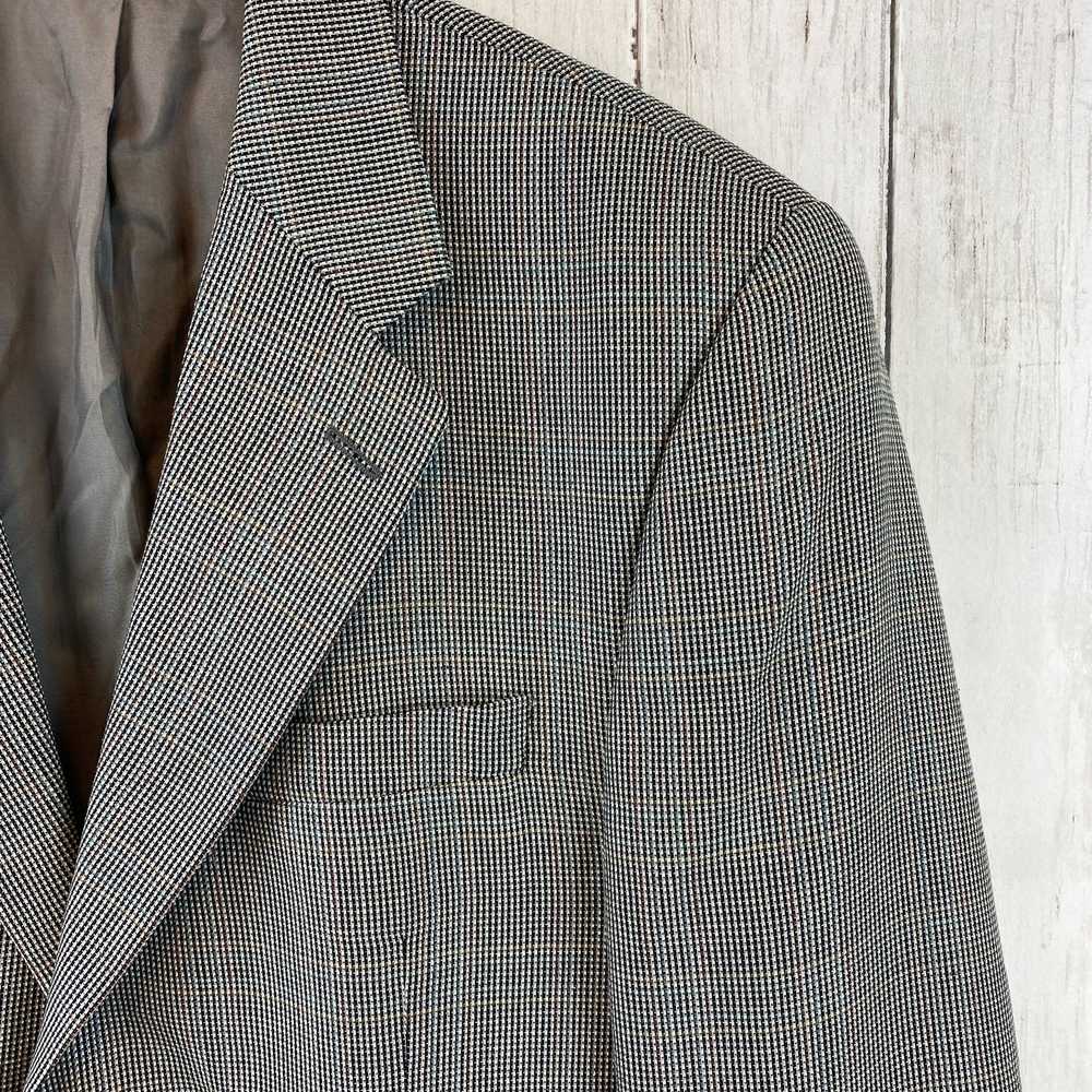 Chaps Ralph Lauren Gray Pin Check Silk Wool 2-But… - image 4