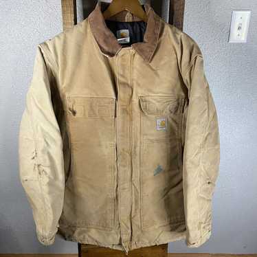 Carhartt good C55 Black Canvas Chore Work Jacket Coat Size Large Tall Heavy MINT COND