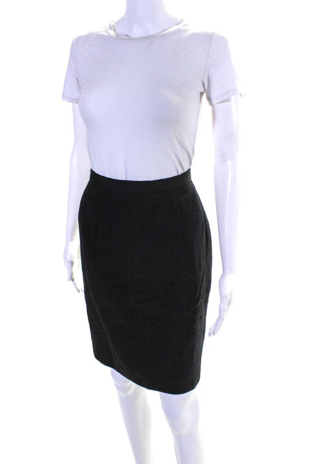 Saks Fifth Avenue Womens Pencil Skirt Black Wool … - image 1