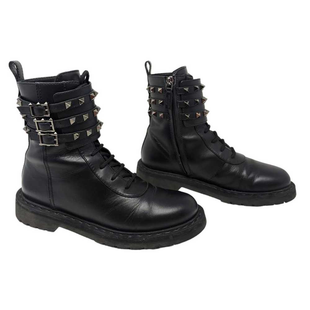 Valentino Garavani Rockstud leather biker boots - image 5