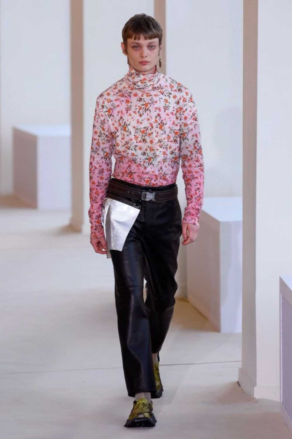 Acne Studios GRAIL Floral Turtleneck Top Rust Ora… - image 1