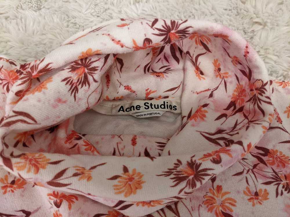 Acne Studios GRAIL Floral Turtleneck Top Rust Ora… - image 3