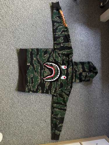 Bape Tiger Camo Shark Full Zip Hoodie - image 1