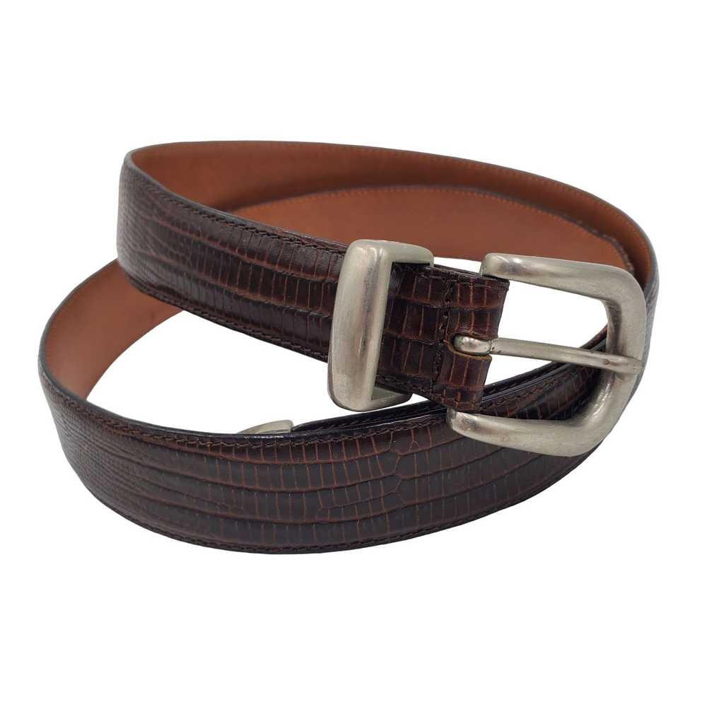 Other Italian Belt Harold Powell Men's 38 Dark Br… - image 1