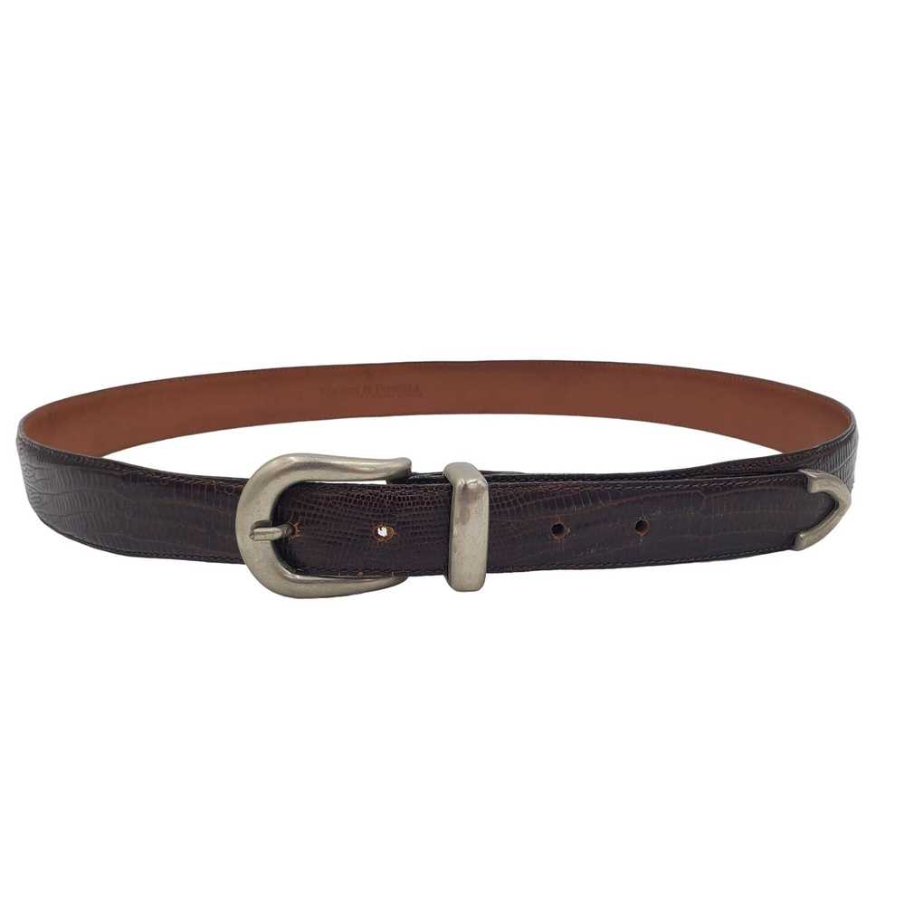 Other Italian Belt Harold Powell Men's 38 Dark Br… - image 5