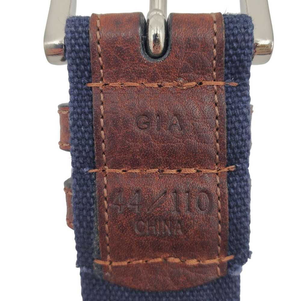 Nautica Nautica Belt Navy Brown Canvas Leather Be… - image 2