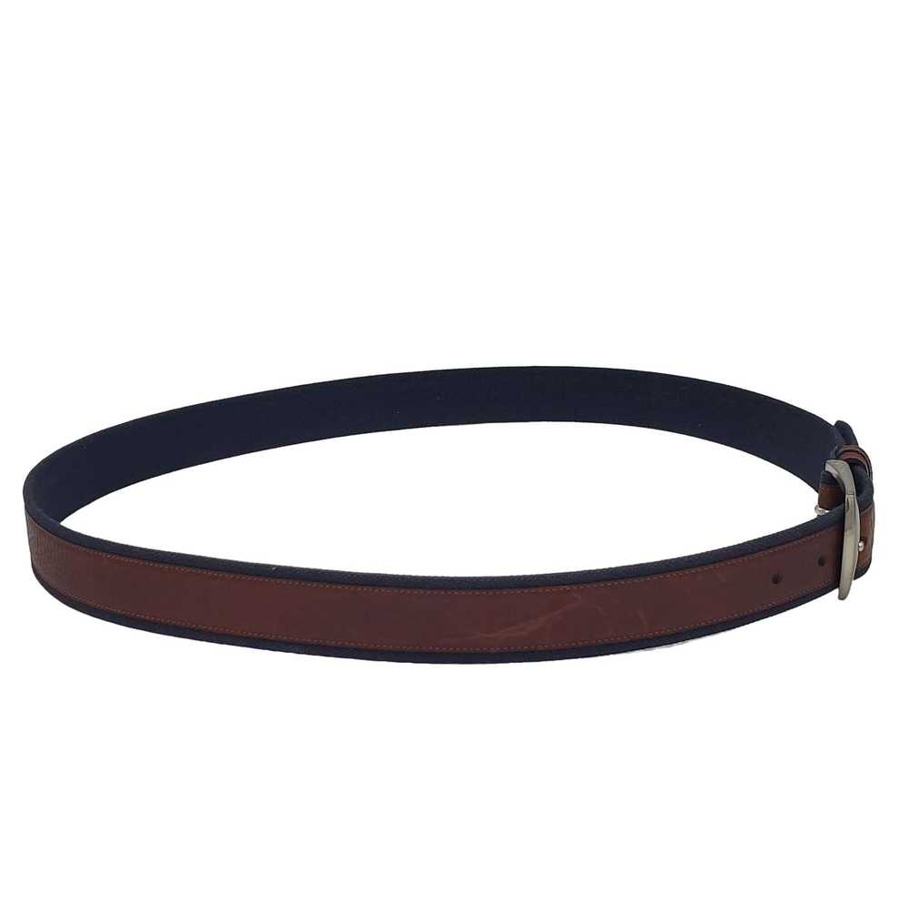 Nautica Nautica Belt Navy Brown Canvas Leather Be… - image 7