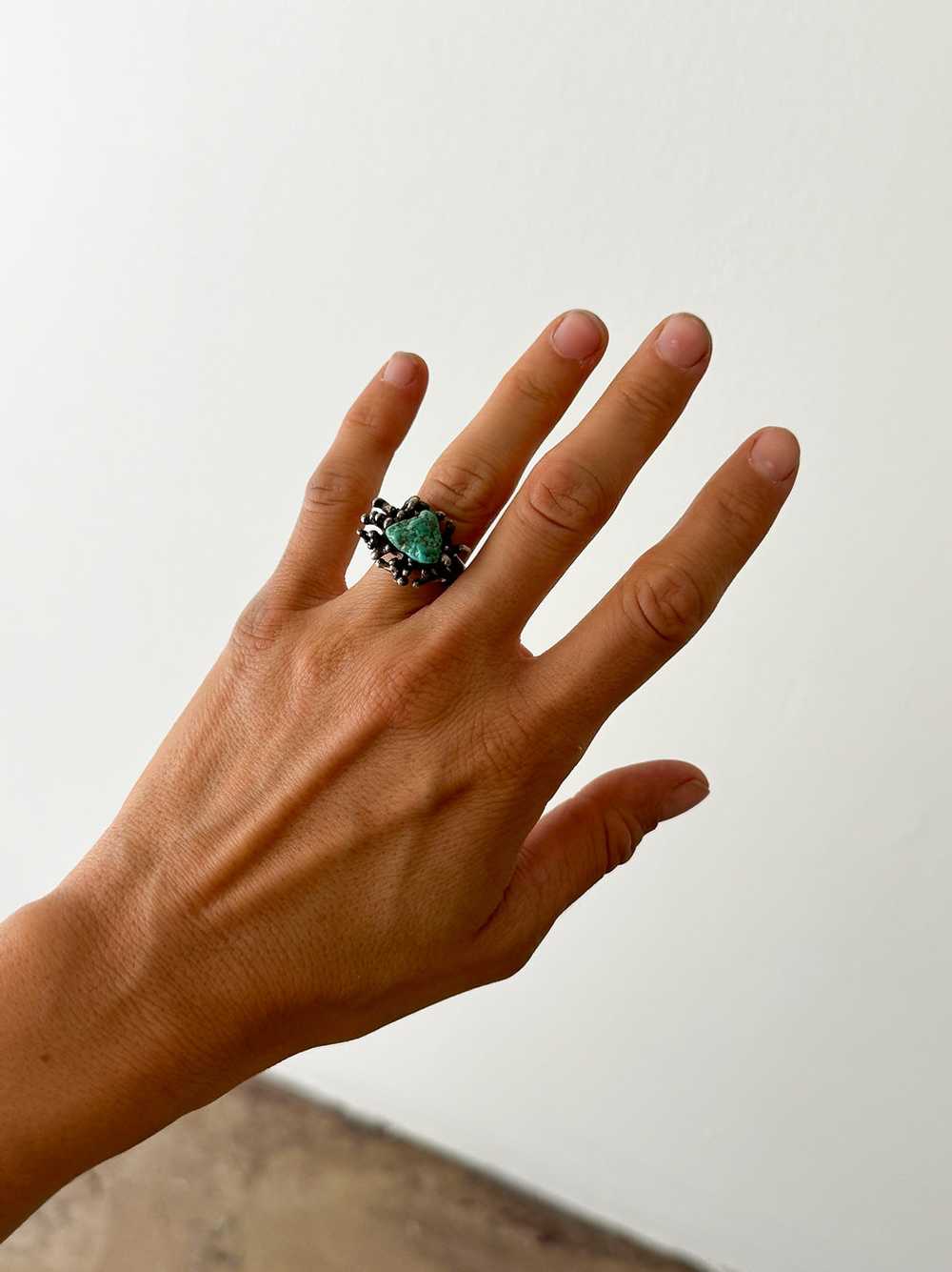 Brutalist Turquoise Ring - image 2