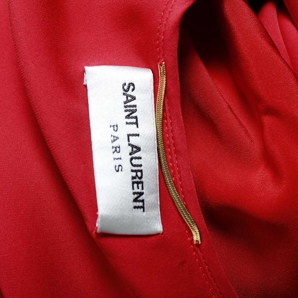 Product Details Saint Laurent Red Cowl Neck Silk … - image 4