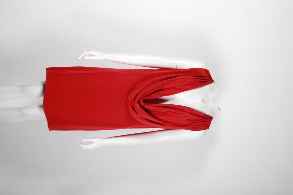 Product Details Saint Laurent Red Cowl Neck Silk … - image 6