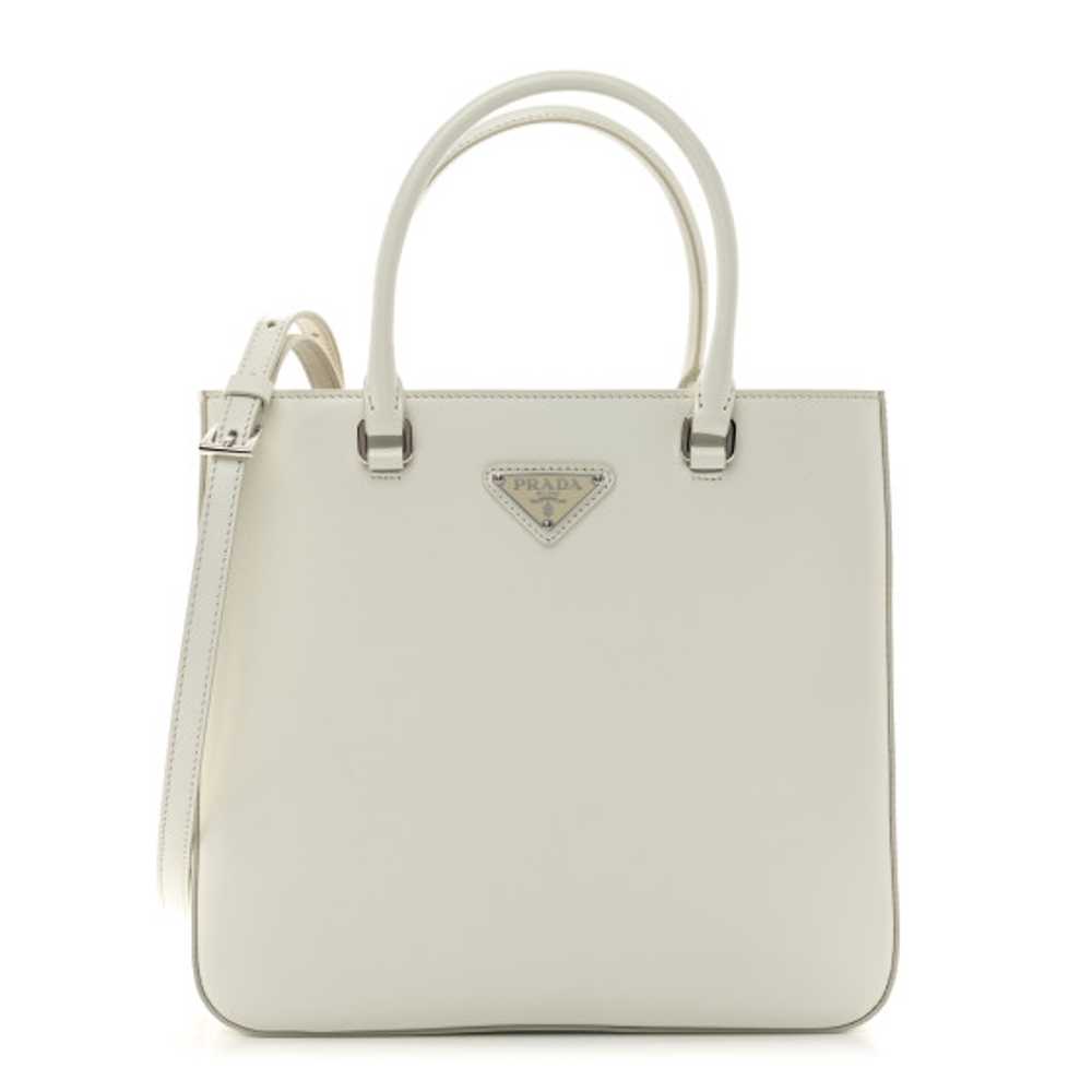 PRADA Spazzolato Metal Triangle Logo Double Handl… - image 1