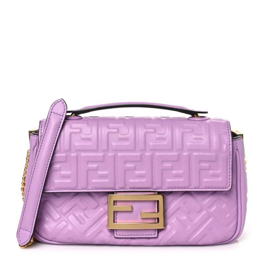 FENDI Nappa FF Embossed Small Midi Chain Baguette… - image 1