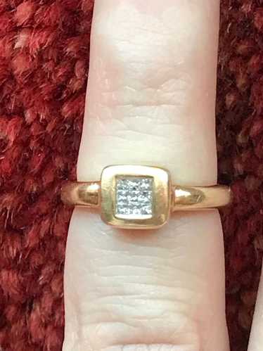 Unknown Gold Square bezel set 14k ring diamonds 3.