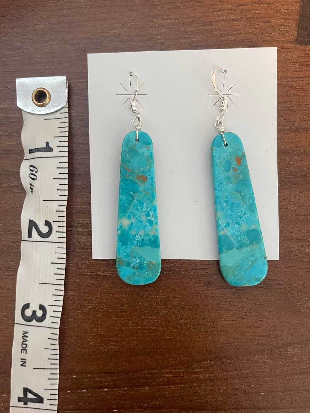 Handmade Turquoise Slab Earrings | Used, Secondha… - image 2