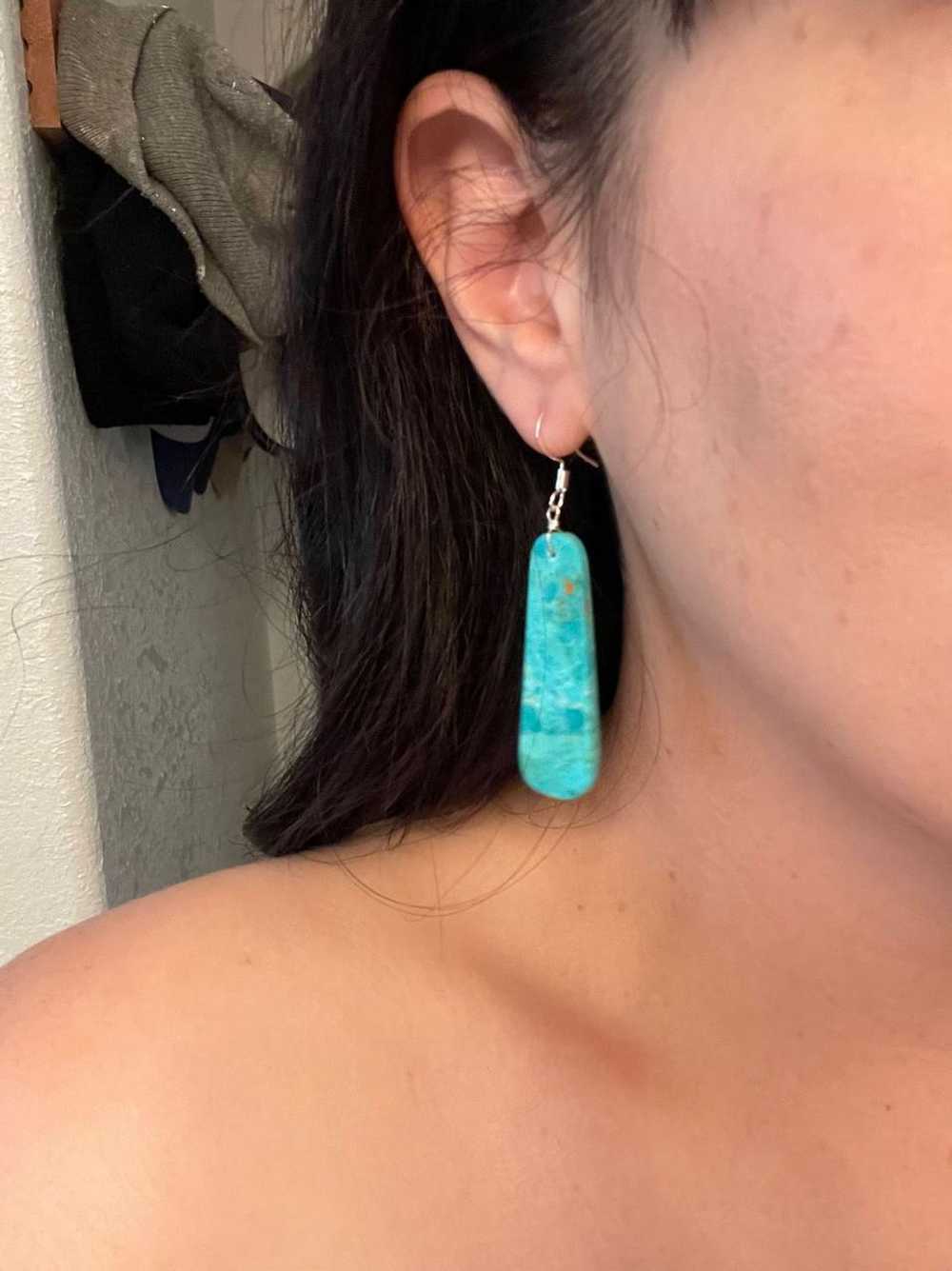 Handmade Turquoise Slab Earrings | Used, Secondha… - image 3