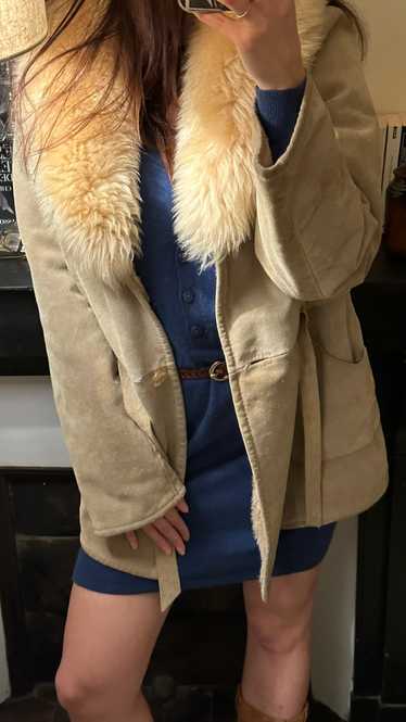 Vintage beige shearling coat