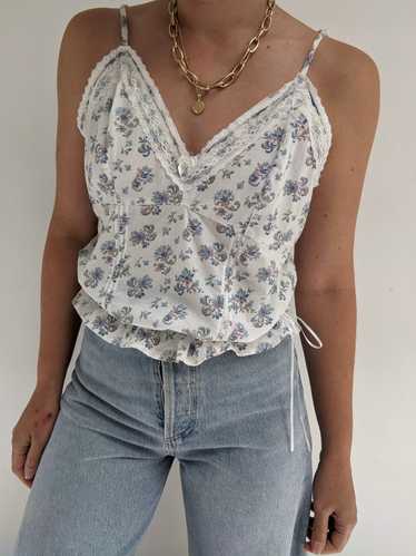 90s Floral & Lace Cotton Camisole