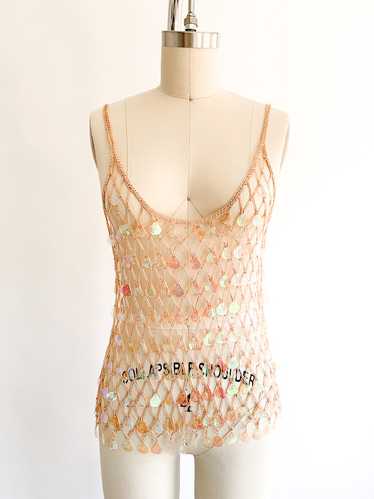 Opalescent Shell Crochet Tank