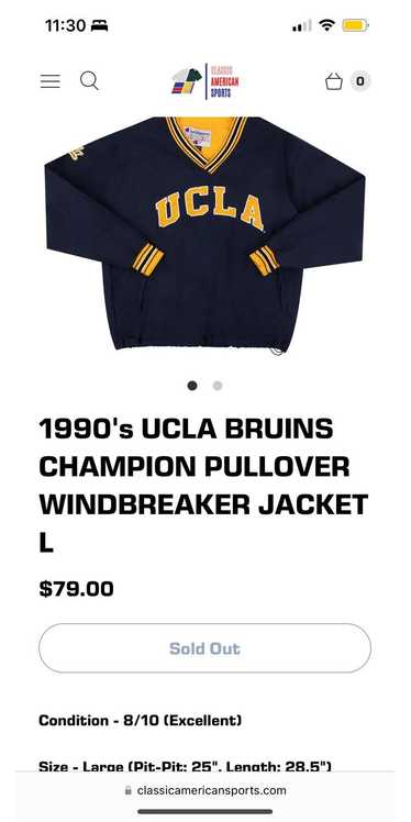 Champion 1990's UCLA BRUINS CHAMPION PULLOVER WIND