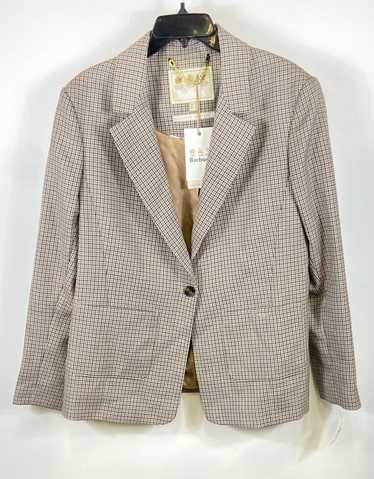 Barbour Women Brown Plaid Blazer Sz 14 - image 1