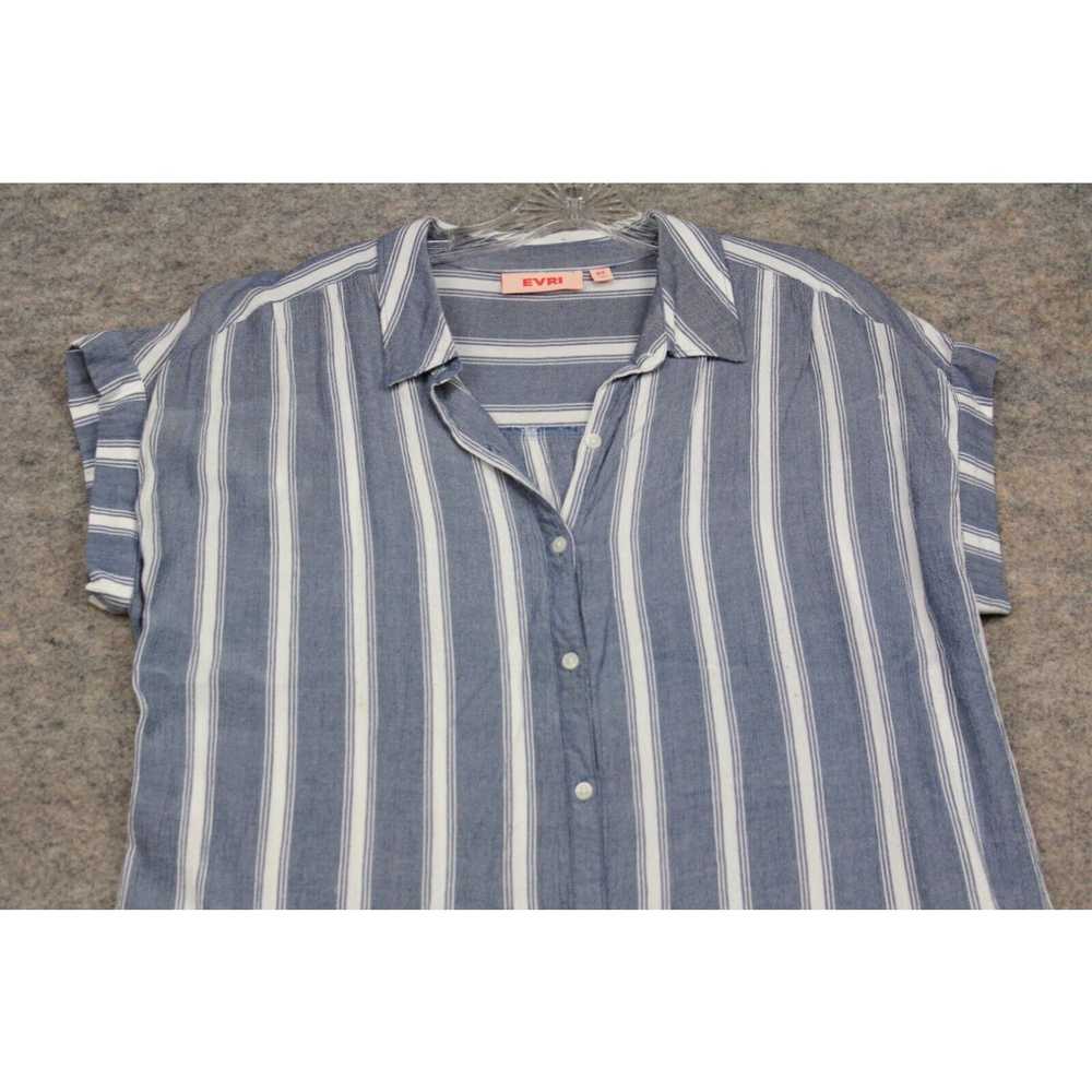 Vintage Evri Shirt Size XL Extra Large Blue White… - image 2