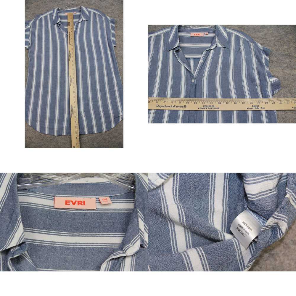 Vintage Evri Shirt Size XL Extra Large Blue White… - image 4