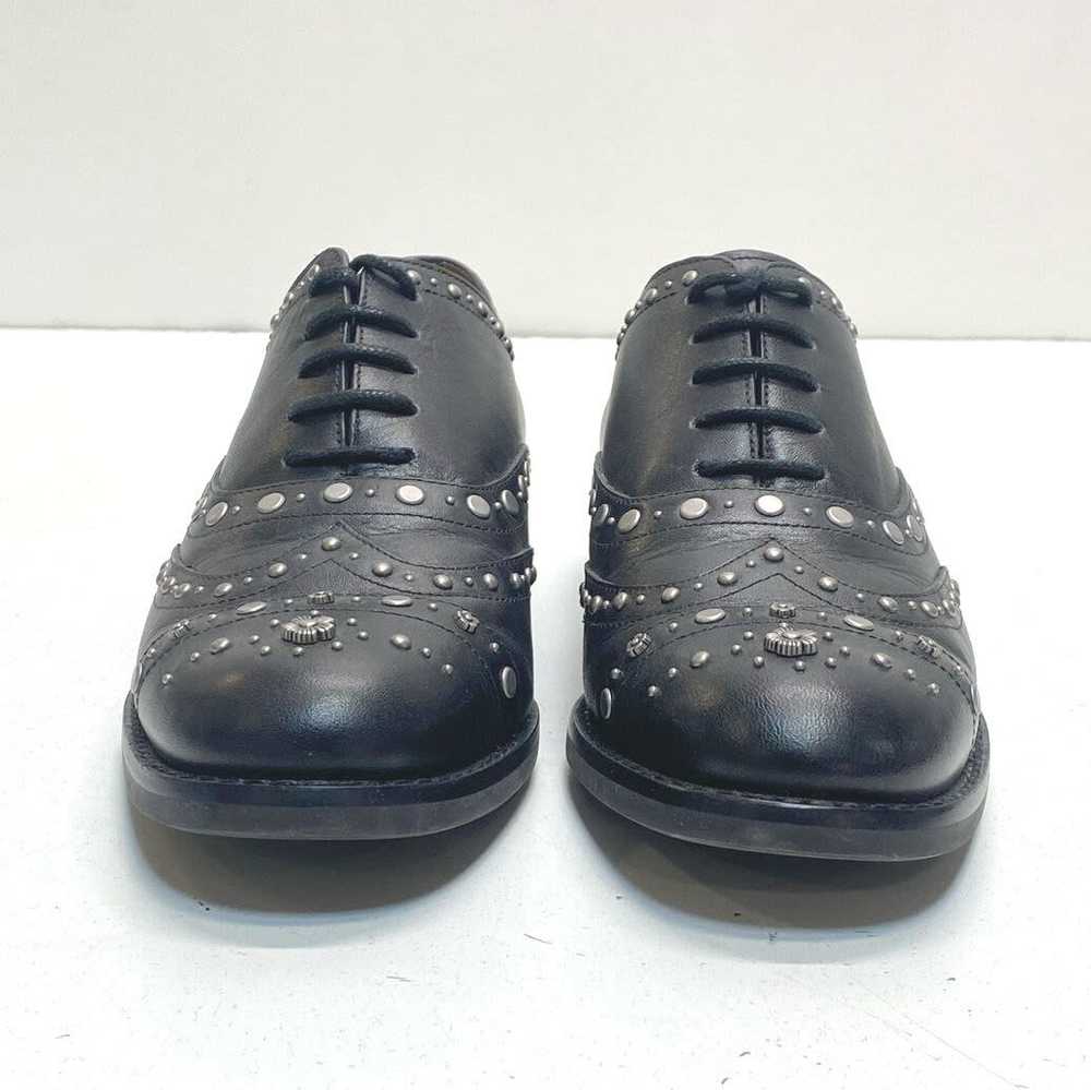 Coach Leather Studded Tegan Oxfords Black 6.5 - image 3