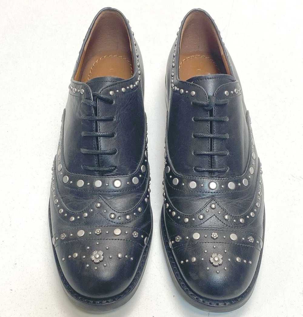 Coach Leather Studded Tegan Oxfords Black 6.5 - image 5