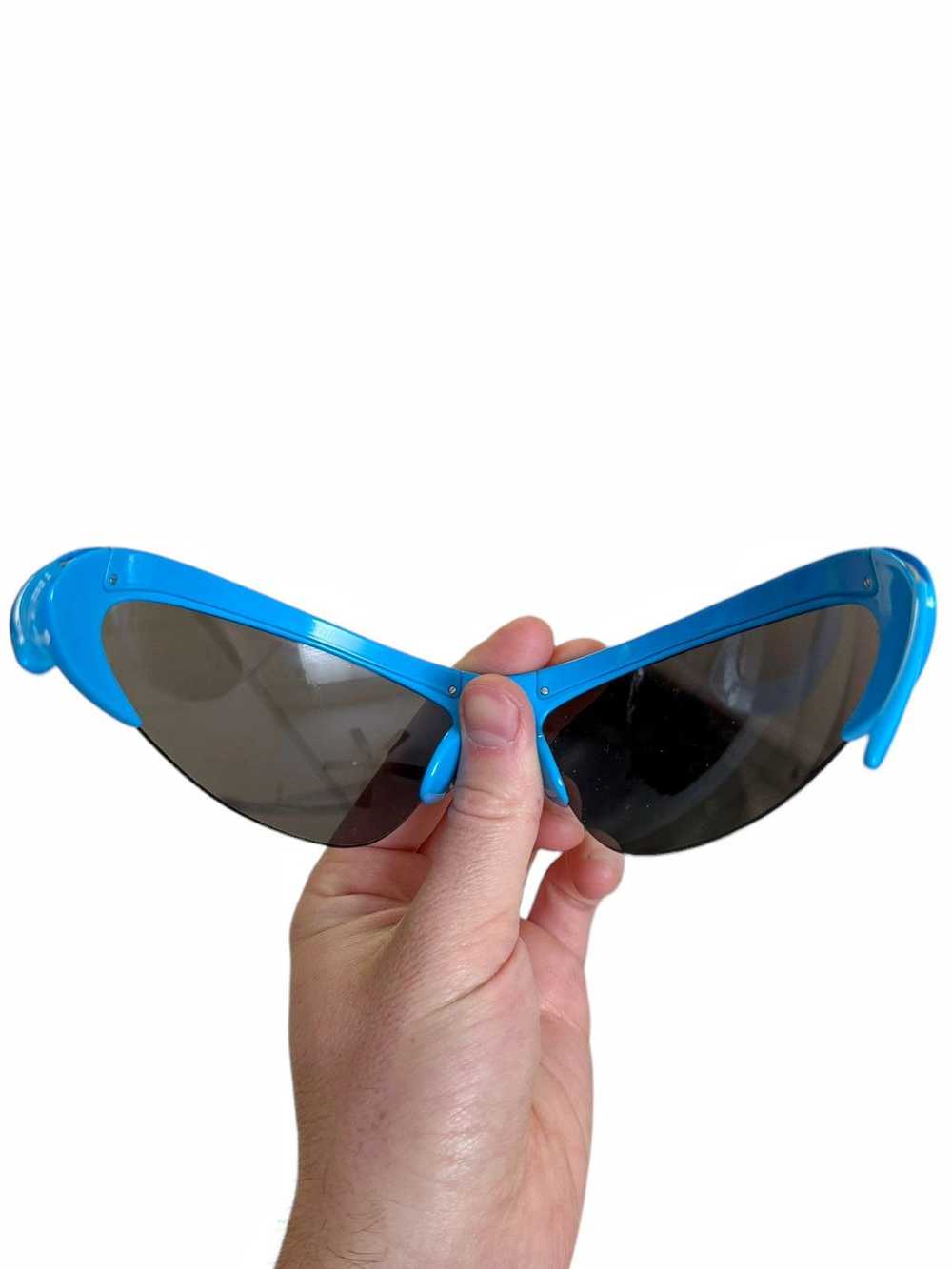 Balenciaga Blue XL Wire Cat Mask Sunglasses - image 7