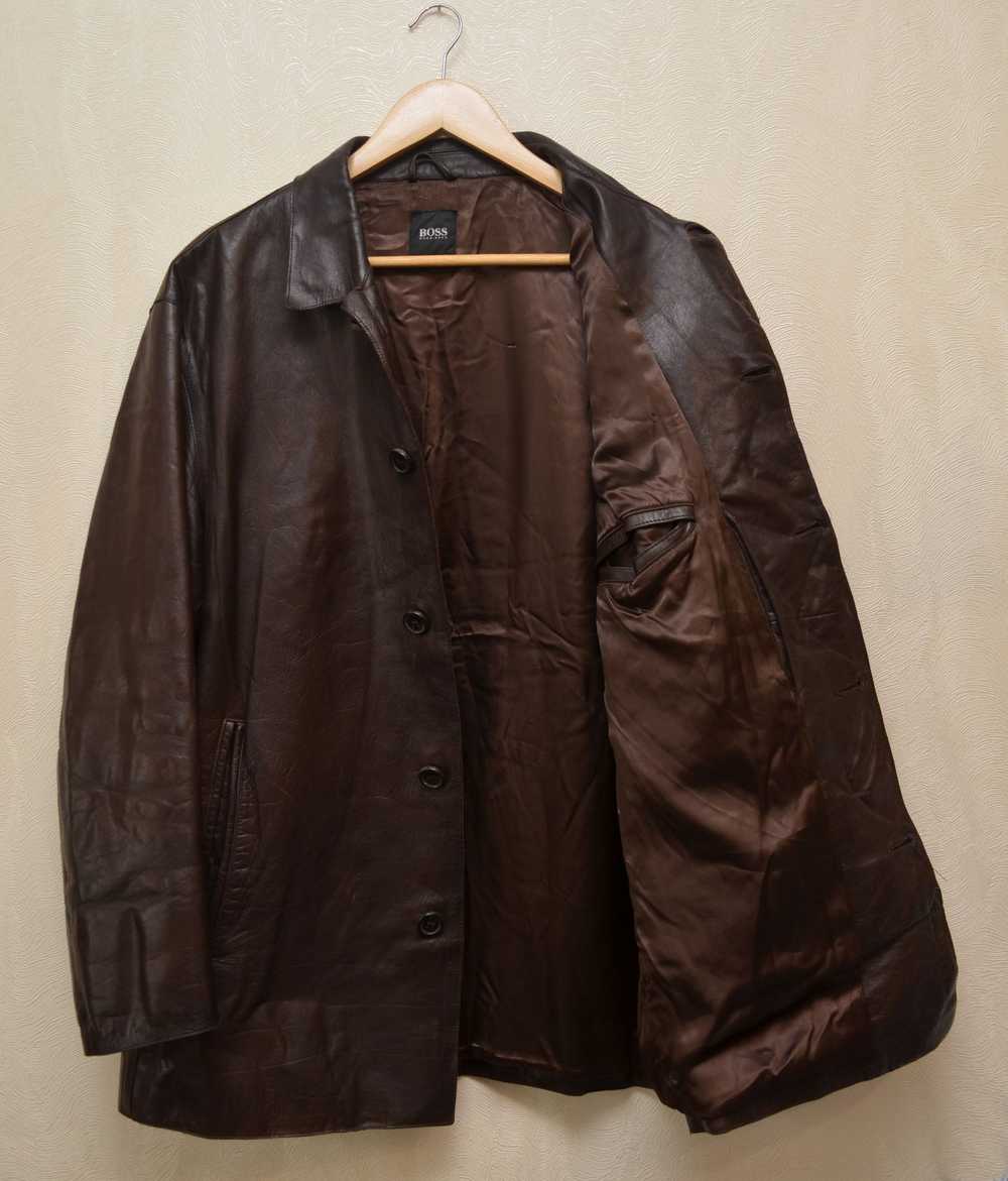 Hugo Boss × Leather Jacket × Vintage Vintage 90s … - image 12