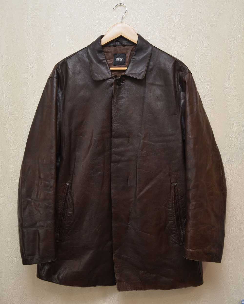 Hugo Boss × Leather Jacket × Vintage Vintage 90s … - image 1