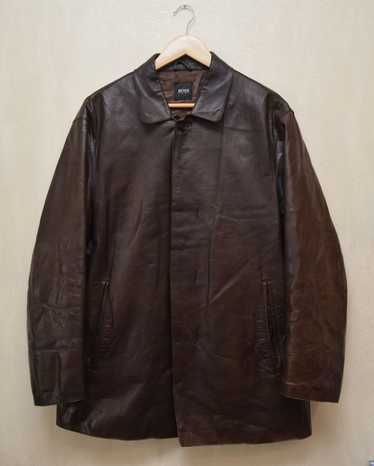 Hugo Boss × Leather Jacket × Vintage Vintage 90s … - image 1