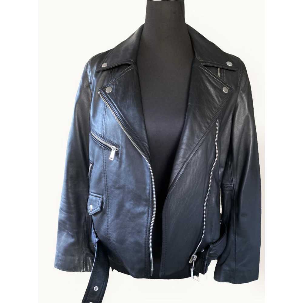 Non Signé / Unsigned Leather biker jacket - image 4