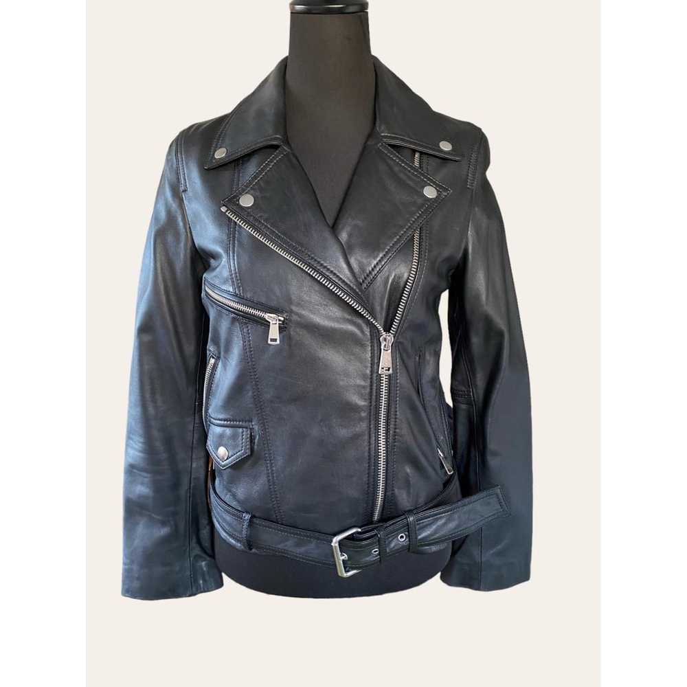 Non Signé / Unsigned Leather biker jacket - image 8