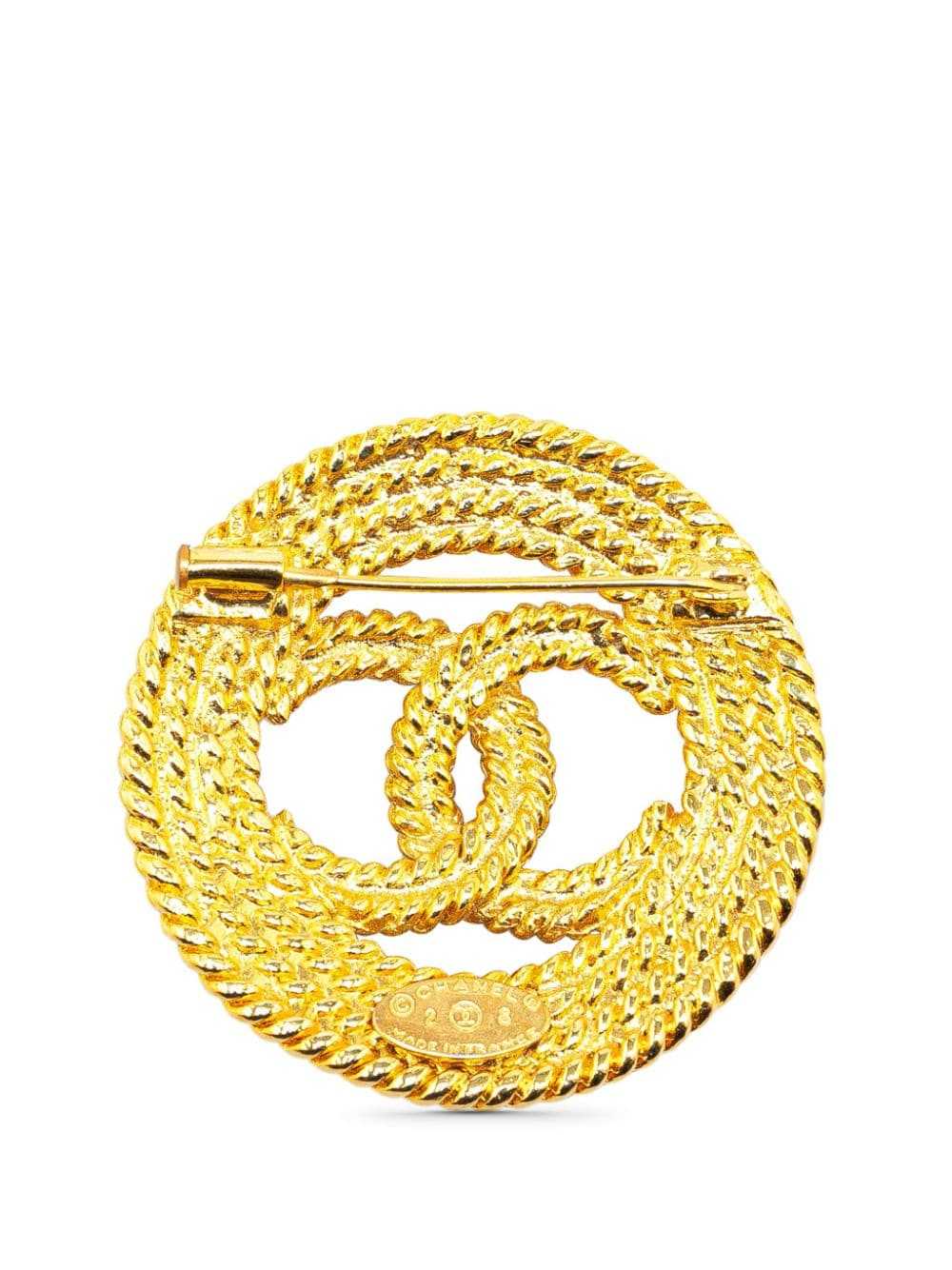 CHANEL Pre-Owned 1980-1990 Gold Plated CC costume… - image 3