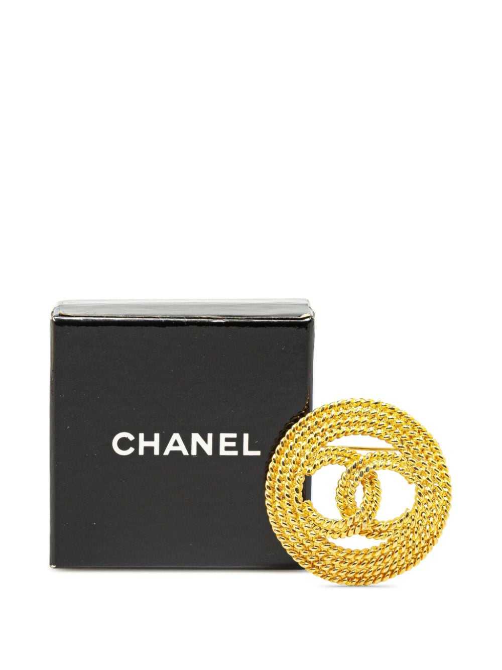 CHANEL Pre-Owned 1980-1990 Gold Plated CC costume… - image 5