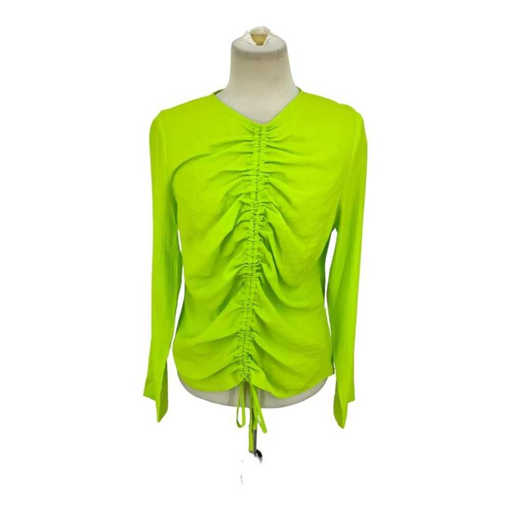 Topshop TopShop Long Sleeve Ruched Front Top Lime… - image 2