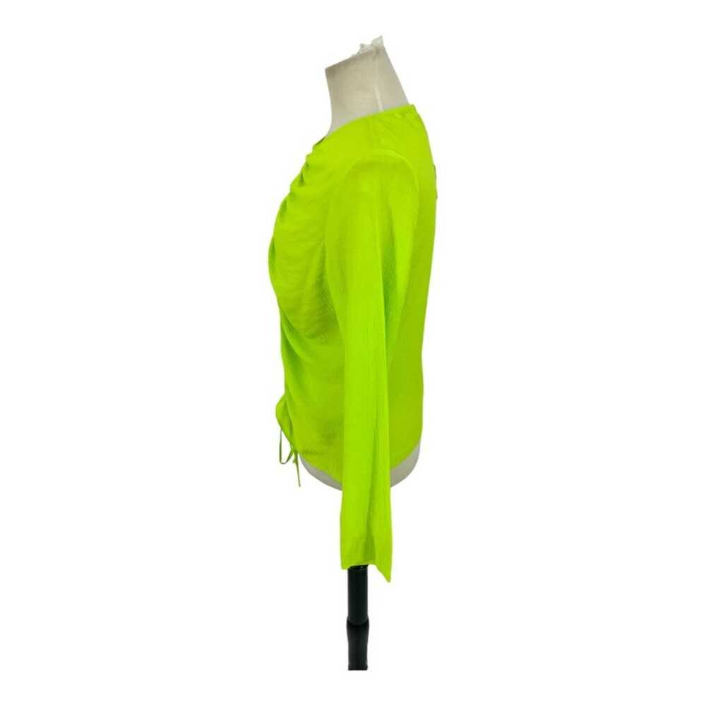 Topshop TopShop Long Sleeve Ruched Front Top Lime… - image 5