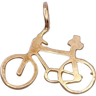 Bicycle Bike Vintage Charm 14K Gold, Outline Desi… - image 1