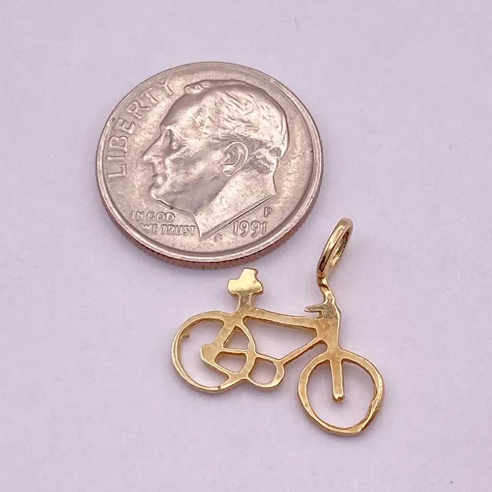 Bicycle Bike Vintage Charm 14K Gold, Outline Desi… - image 2