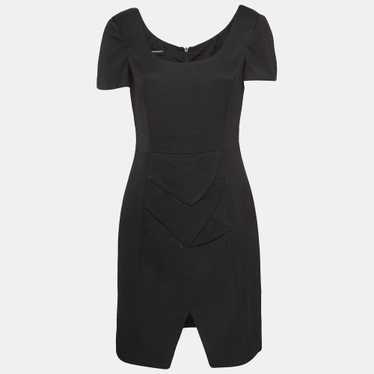 Emporio Armani Black Textured Canvas Mini Dress M - image 1